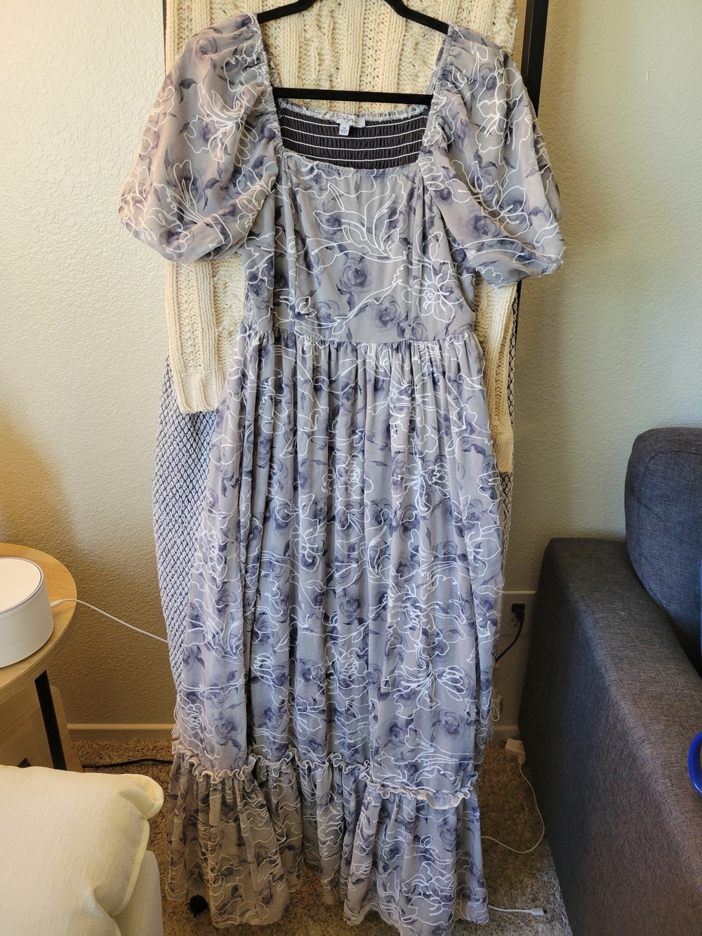 Enchanted Floral Embroidered Maxi in Slate